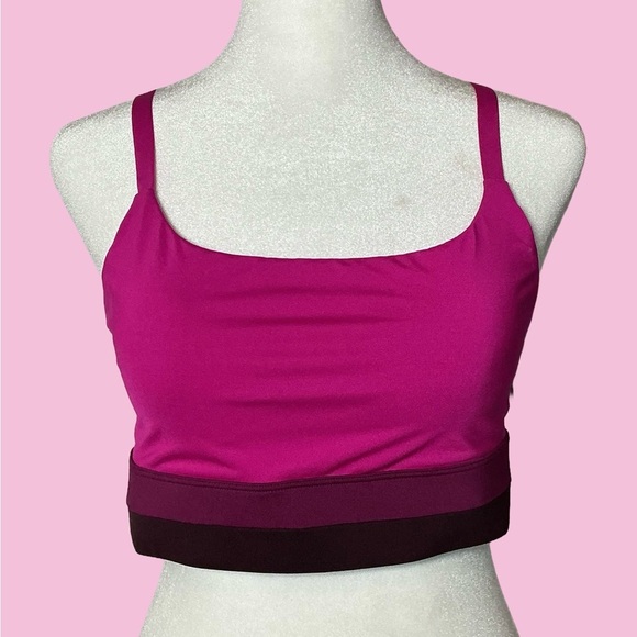 Women's Athleta Fuchsia and Burgundy Sports Bra/Swim Top - Picture 2 of 4